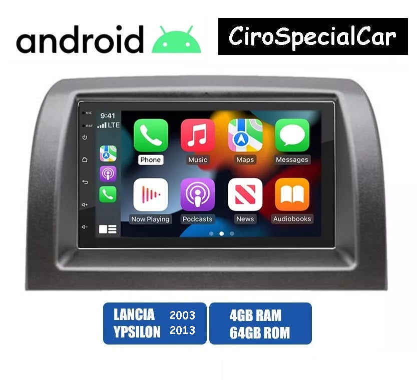 Kit LANCIA YPSILON 2003-2011  / AUTORADIO ANDROID TOUCH 7" WIFI NAVIGATORE 4/64GB