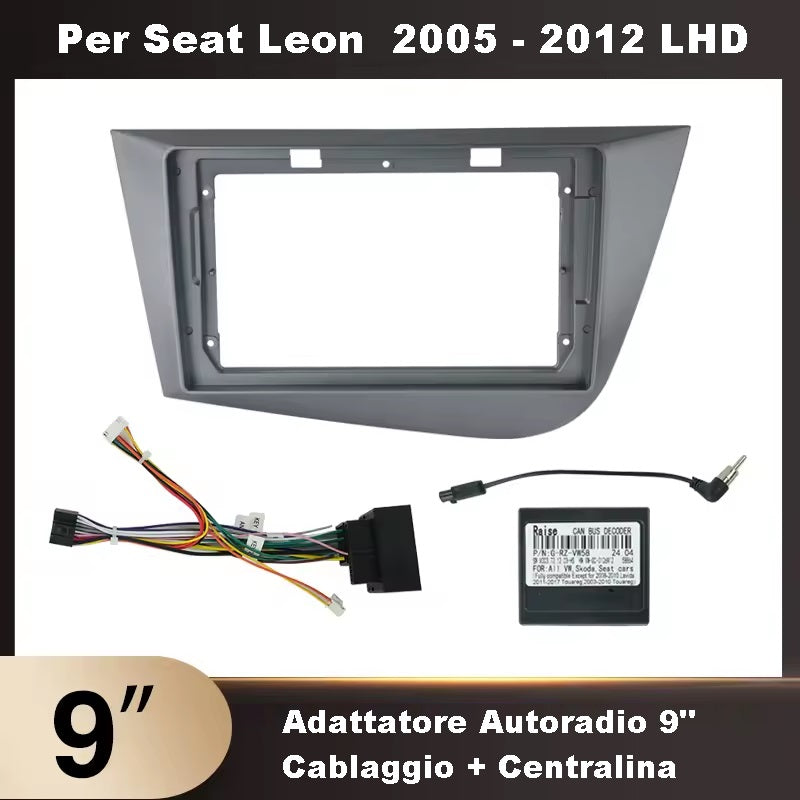 Autoradio 4/64 GB + Adattatore 9" + Canbus Box - Kit Per Seat Leon  2005-2012