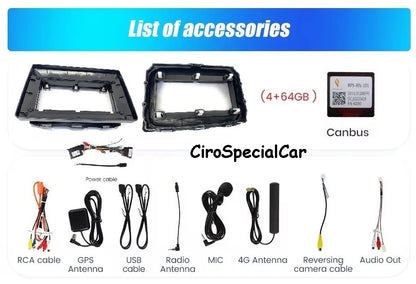 Kit per ALFA ROMEO Giulietta 159 2014-2019 + Autoradio 4/64 GB 9 pollici +  Adattatore 9" + Canbus Box + Cablaggio Originale