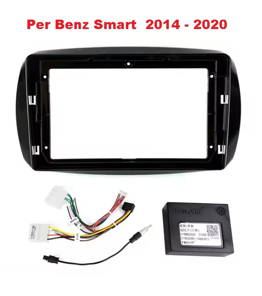 Autoradio 4/64 GB + Adattatore 9" + Canbus Box - Kit Per Benz Smart 453  2014 - 2020