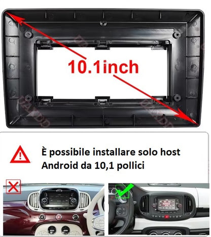 Autoradio 4/64 GB + Adattatore 10.1" + Canbus Box - Kit Per Fiat 500L 2011