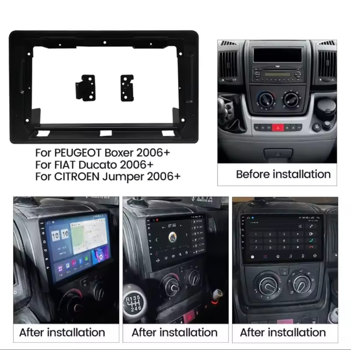 Kit FIAT Ducato 2006 + / Autoradio Andoird / Adattatore 9" GPS, Bluetooth,Wi-Fi, Car Play , Android Auto