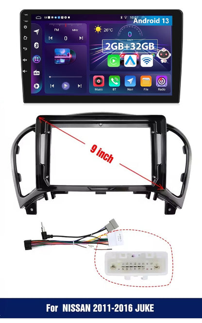 NISSAN JUKE  2011 - 2016 Autoradio 4/64 GB 9 pollici + Adattatore 9" + Canbus Box + Cablaggio Originale