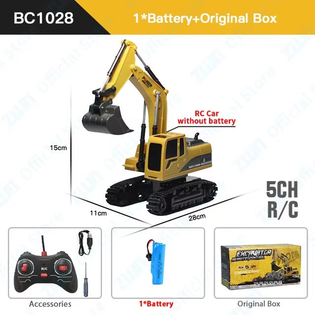 Macchinari professionale Edili giocattoli, telecomando 2.4G escavatore dumper RC modello di plastica simulazione veicolo da costruzione per bambini