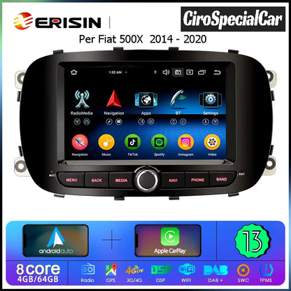 Erisin ES6755X Android 13 autoradio GPS per Fiat 500X 2014-2020