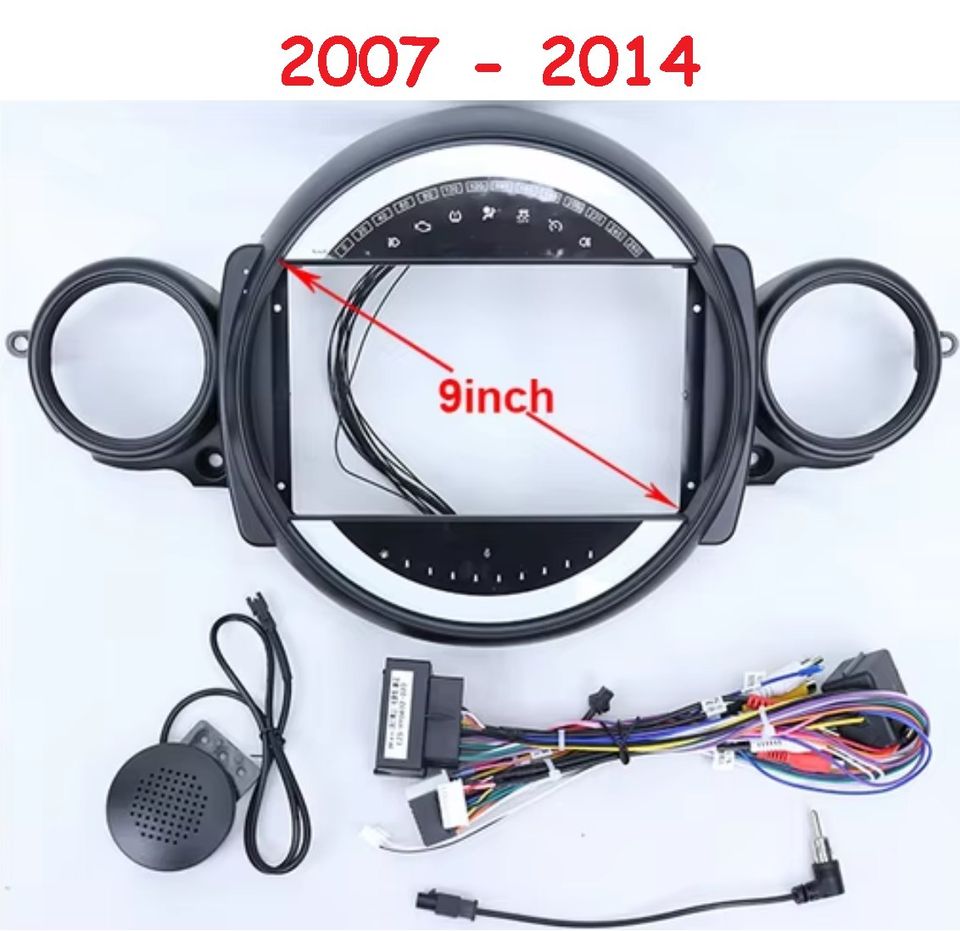 Mini One 2007-2014 Autoradio 4/64 GB 9 pollici + Adattatore 9" + Canbus Box + Cablaggio Originale
