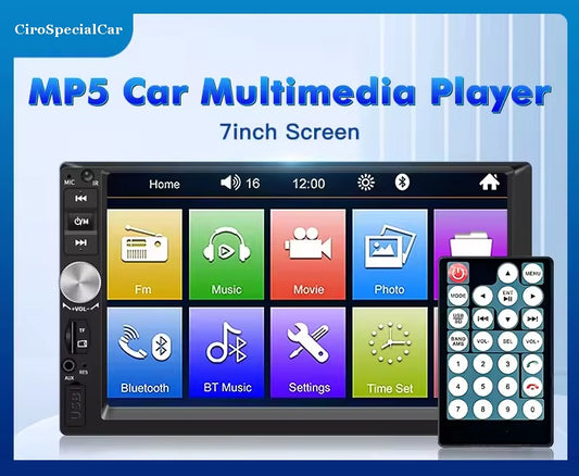 7 pollici HD Touch Screen 2 Din Autoradio con lettore MP5 universale + USB + audio navigazione Bluetooth + Retrocamera
