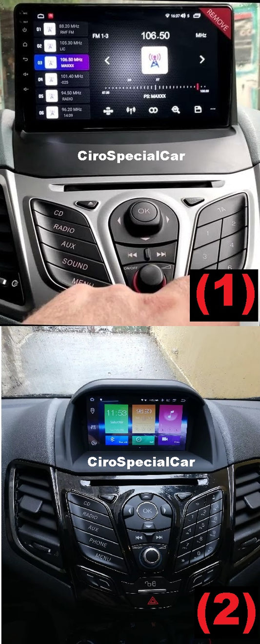 Kit Per FORD FIESTA 2009 - 2011 Autoradio 4/64 GB + Adattatore 9" + Canbus Box Comandi al Volante