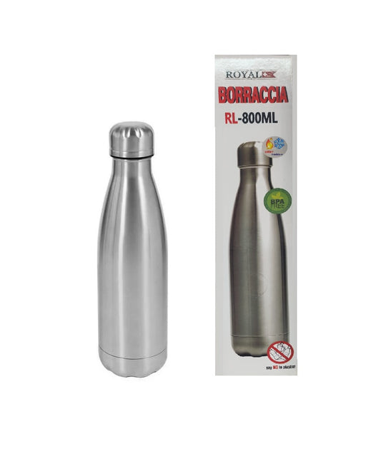 BOTTIGLIA TERMICA ML 800 STEEL ACCIAIO INOX ROYAL+ CALDO FREDDO PORTATILE