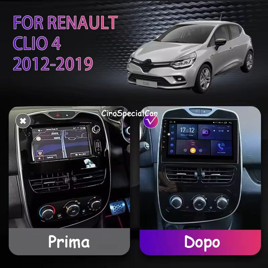 Kit Renault CLIO 4 2012-2016 Autoradio 4/64 GB + Adattatore 9" + Canbus Box