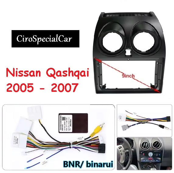 Autoradio 4/64 GB + Adattatore 9" + Canbus Box - Kit Per NISSAN Qashqai 2005 - 2007