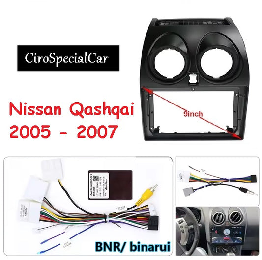 Autoradio 4/64 GB + Adattatore 9" + Canbus Box - Kit Per NISSAN Qashqai 2005 - 2007