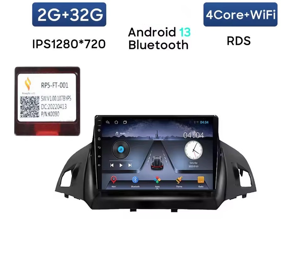 KIT Per FORD Escape Kuga C-max 2011-2018 Autoradio 2/32GB 4/64GB + Adattatore 9" + Canbus Box