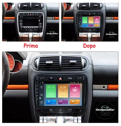 Porsche Cayenne dal 2003 al 2010 Autoradio 4/64 GB 9 pollici + Adattatore 9" + Canbus Box + Cablaggio Originale