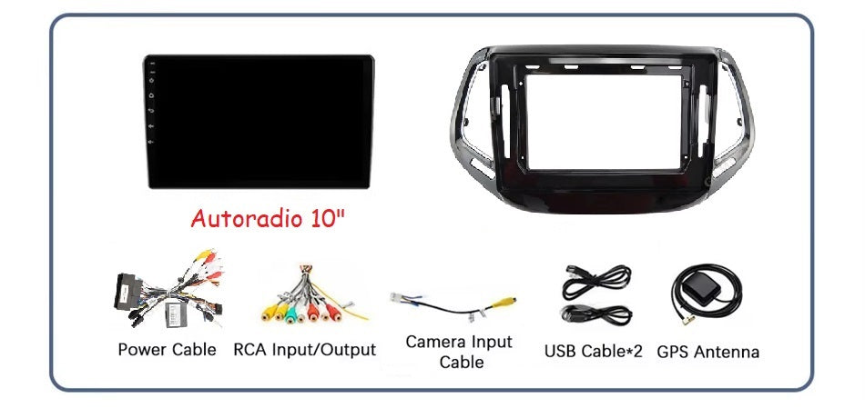 Autoradio 4/64 GB + Adattatore 10.1" +  Canbus Box - Kit Per Jeep Cherokee Compass 2017-2020