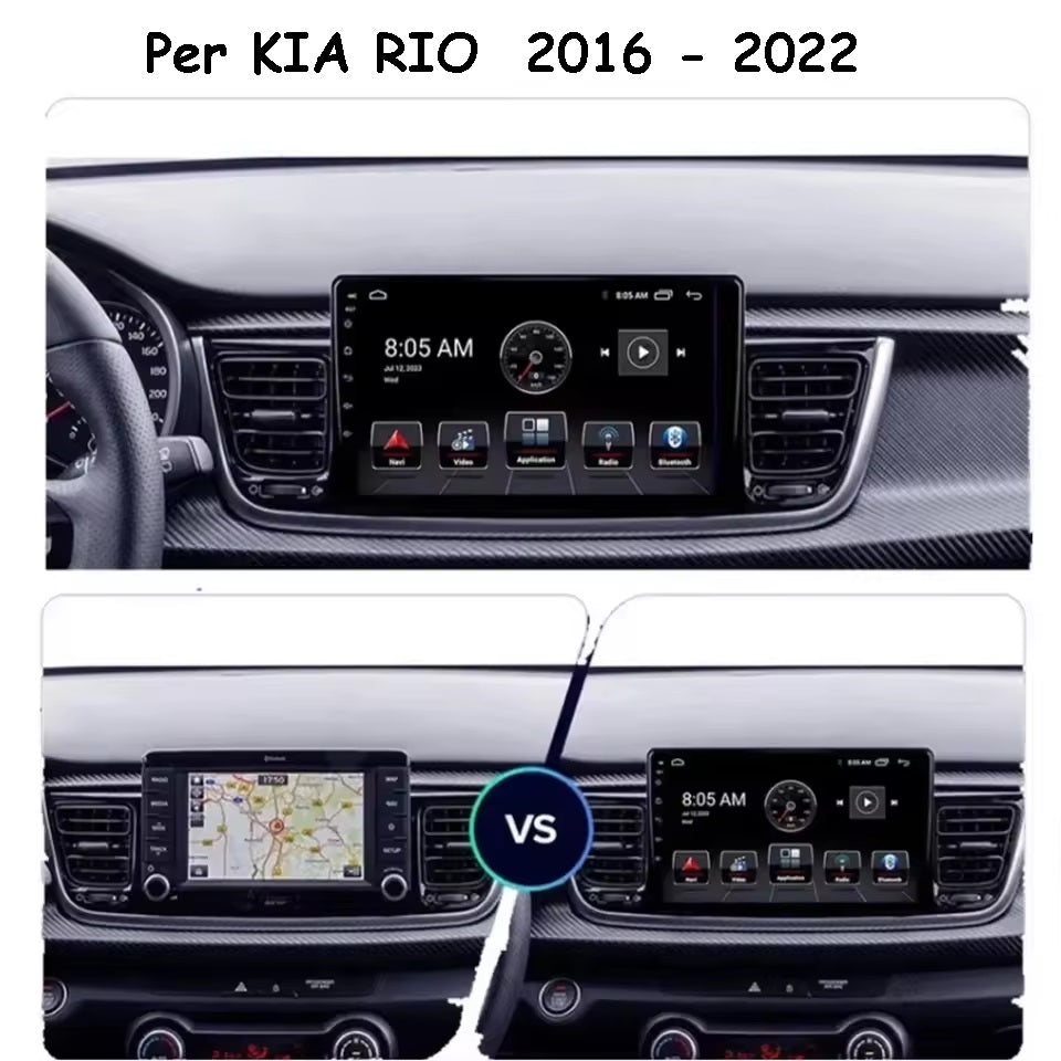 Kit KIA RIO 2016 - 2022 Autoradio 4/64 GB + Adattatore 9"