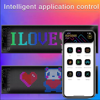 Pubblicità a scorrimento LED Sign USB 5V Bluetooth App Control Logo Light Custom Text Pattern animazione Display programmabile Car