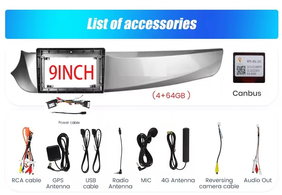 Kit per Alfa Romeo Giulietta 2010-2014 + Autoradio 4/64 GB 9 pollici + Adattatore 9" + Canbus Box + Cablaggio Originale