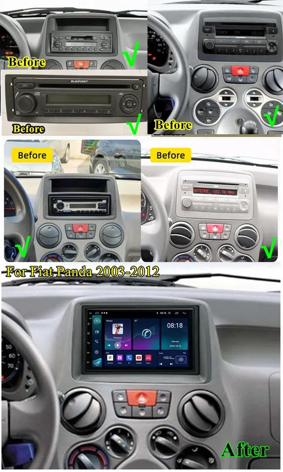 Kit Completo FIAT Panda 2003 - 2012 Autoradio Andoird 4/64 GB + Adattatore per 7"