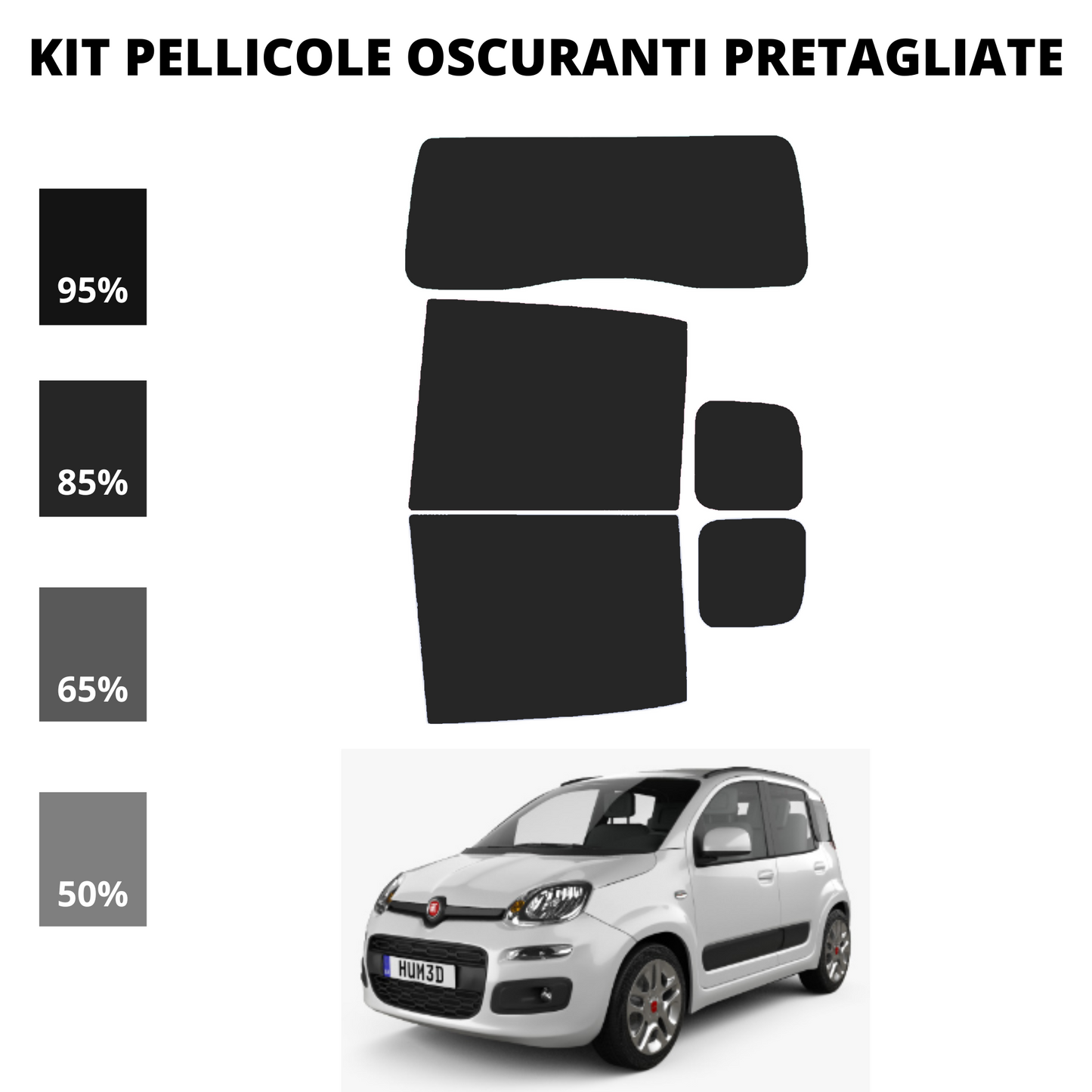 Pellicola Oscuramento Vetri Fiat Panda 2011