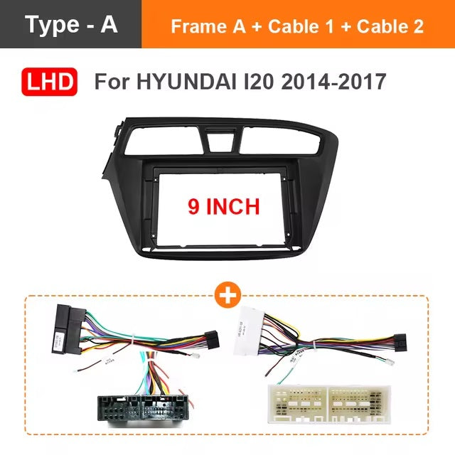Autoradio 4/64 GB + Adattatore 9" +  Canbus Box - Kit Per HYUNDAI i-20  2014-2015