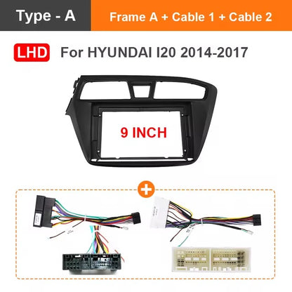 Autoradio 4/64 GB + Adattatore 9" +  Canbus Box - Kit Per HYUNDAI i-20  2014-2015