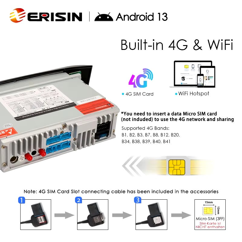 Erisin ES6761P Android 13 autoradio GPS per Fiat Grande Punto 2012-2016