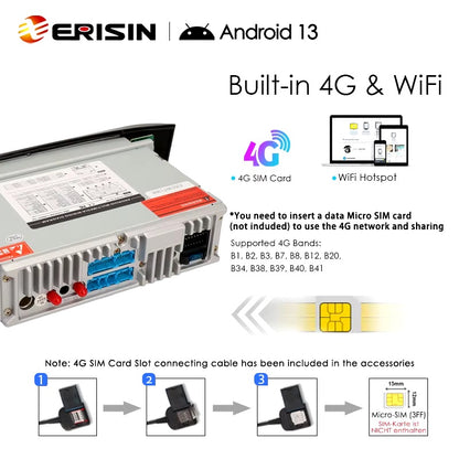 Erisin ES6761P Android 13 autoradio GPS per Fiat Grande Punto 2012-2016