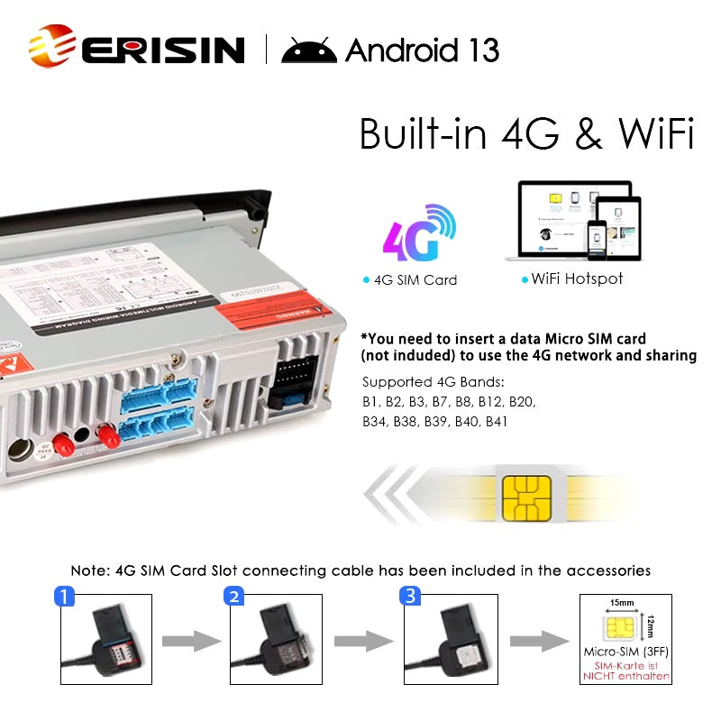 Erisin ES6723L Android 13 autoradio GPS per Fiat Grande Punto 2005-2009 / Linea 2007-2011