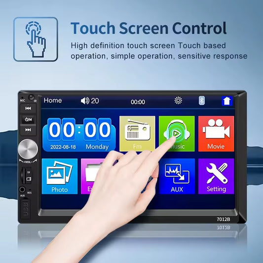 7 pollici HD Touch Screen 2 Din Autoradio con lettore MP5 universale + USB + audio navigazione Bluetooth