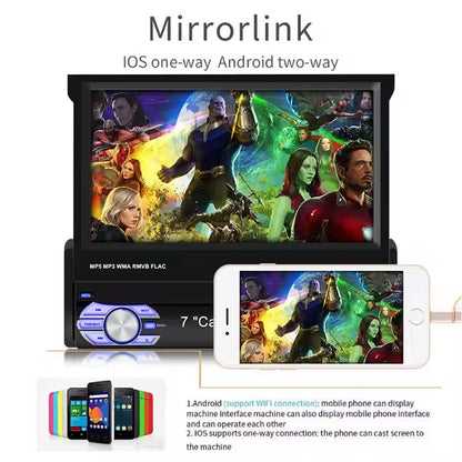 Autoradio Andoird 1 DIN Con Display Touch a Scomparsa