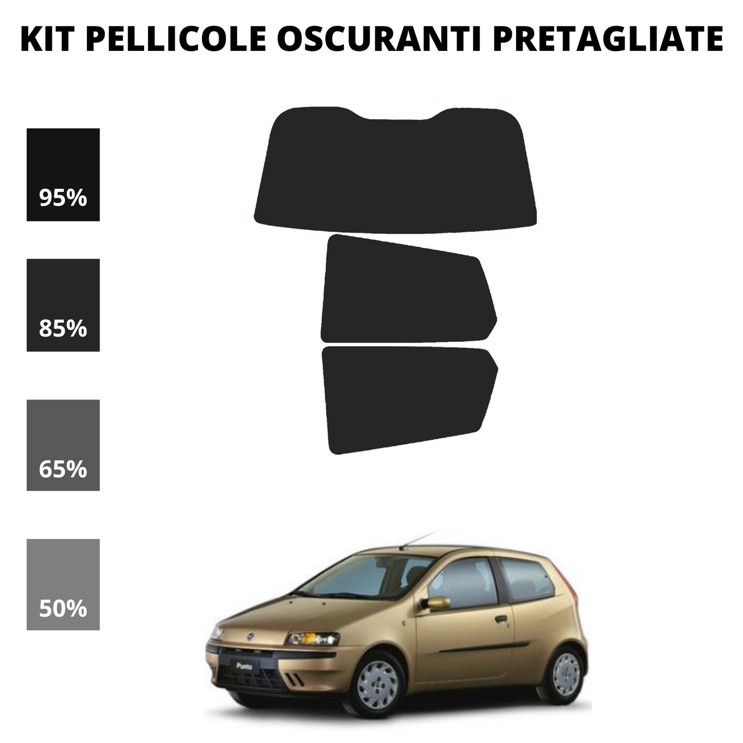 Pellicola Oscuramento Vetri Fiat Punto 3 Porte 1999-2004