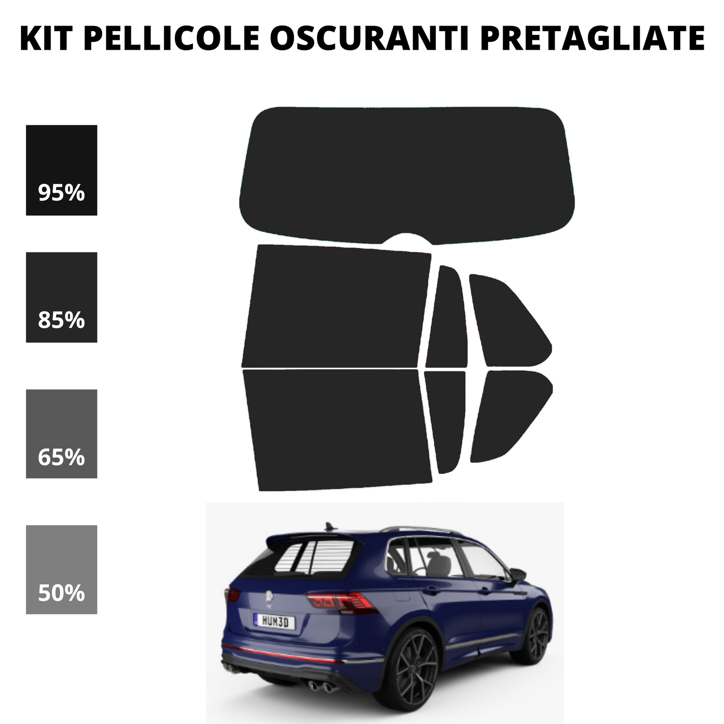 Pellicola Oscuramento Vetri Volkswagen Tiguan 2016