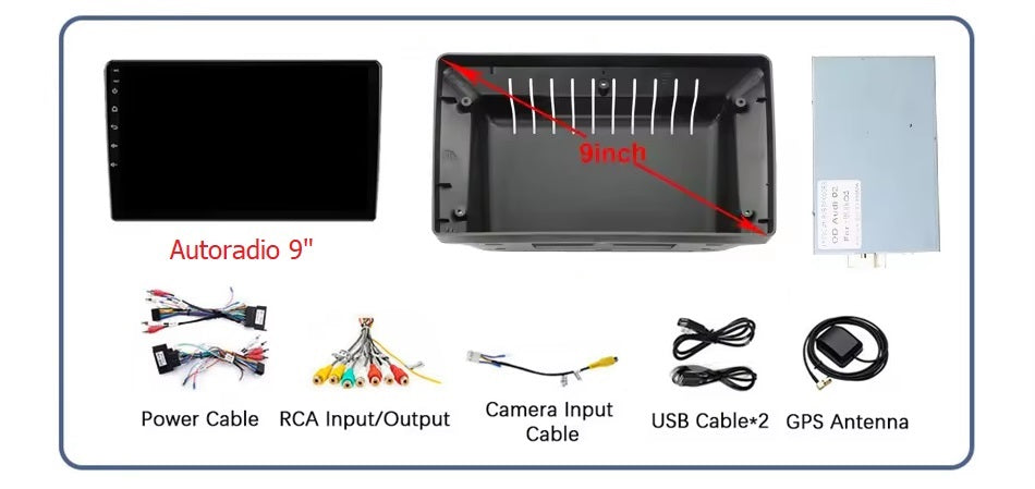 Autoradio 4/64 GB + Adattatore 9" + Canbus Box - Kit Per Audi Q3  2013 - 2018