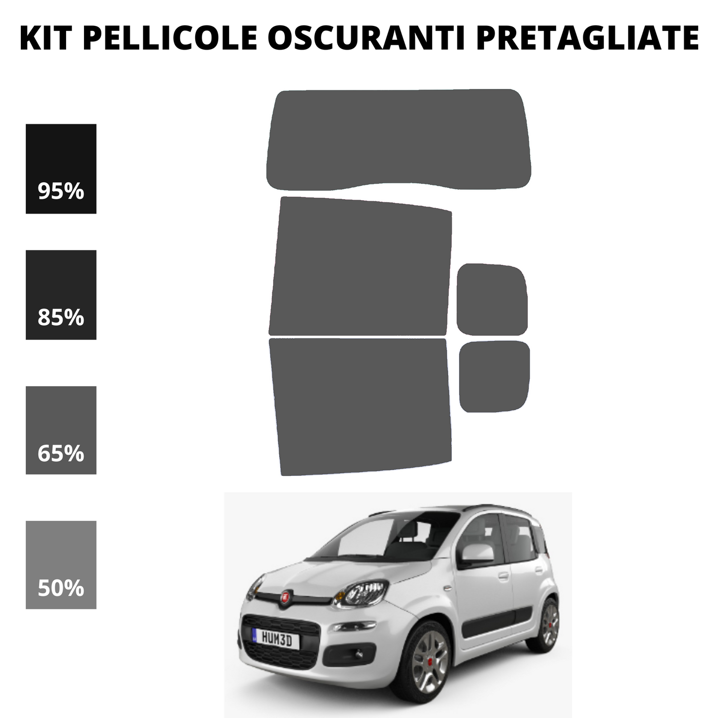 Pellicola Oscuramento Vetri Fiat Panda 2011
