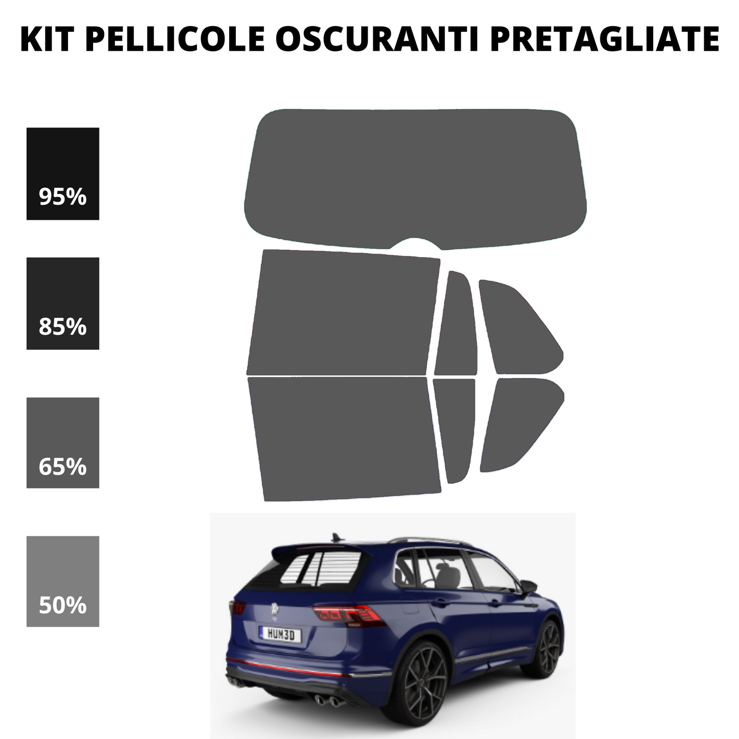 Pellicola Oscuramento Vetri Volkswagen Tiguan 2016