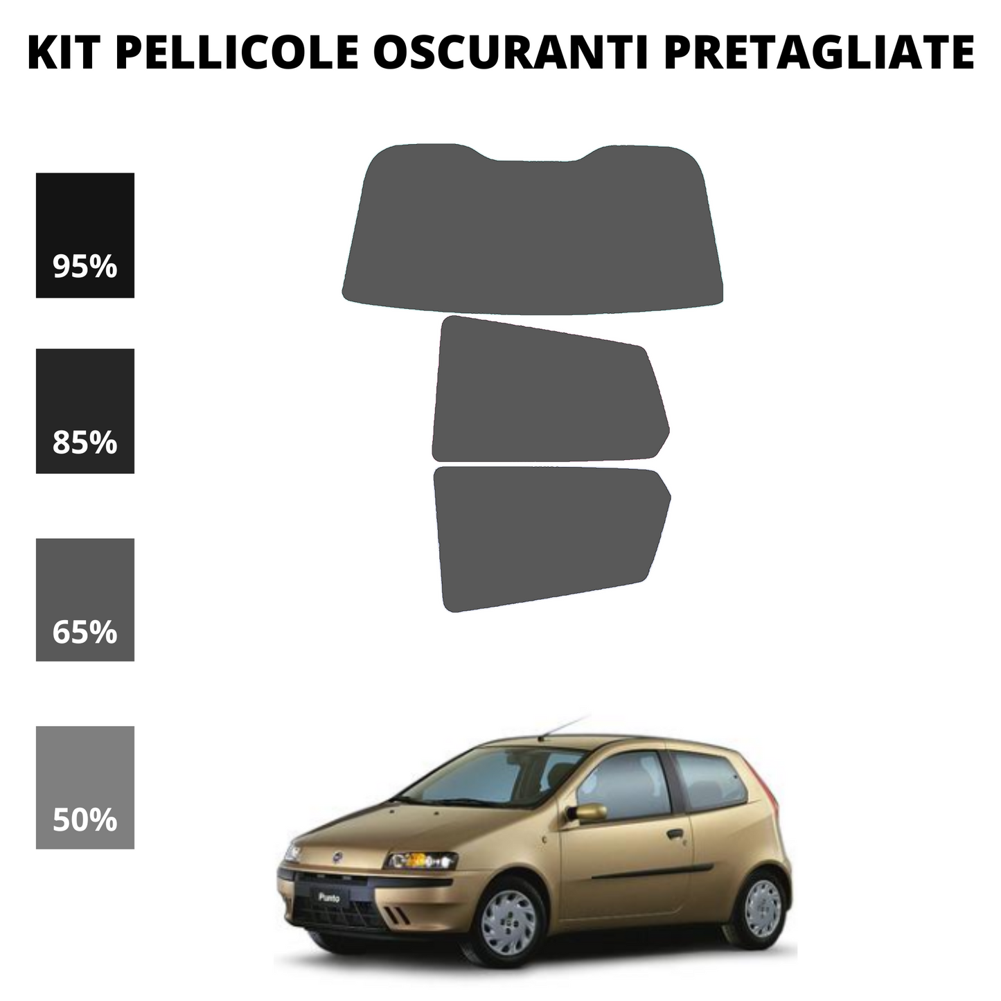 Pellicola Oscuramento Vetri Fiat Punto 3 Porte 1999-2004