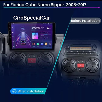 Kit Fiat QUBO 2008 - 2015 / AUTORADIO ANDROID TOUCH 9" WIFI NAVIGATORE 4/64GB