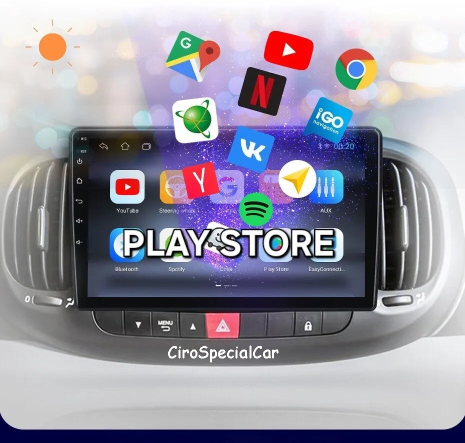 FIAT 500L dal 2012 al 2022 - Autoradio 10 pollici Android 13  4/64GB  CARPLAY NAVI RDS WiFi