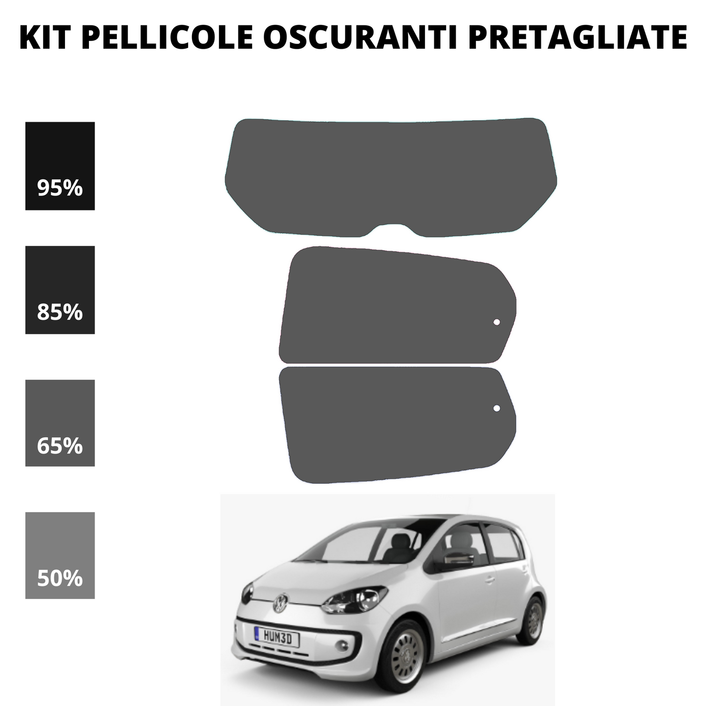 Pellicola Oscuramento Vetri Volkswagen UP