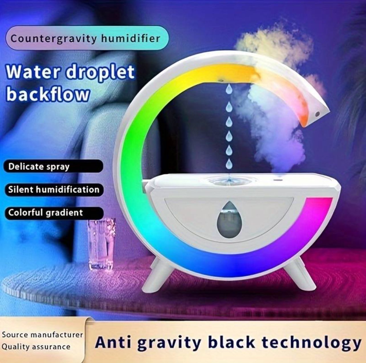 CASSA BLUETOOTH PROFUMATORE ANTI GRAVITA’ CON LED E ALTOPARLANTE