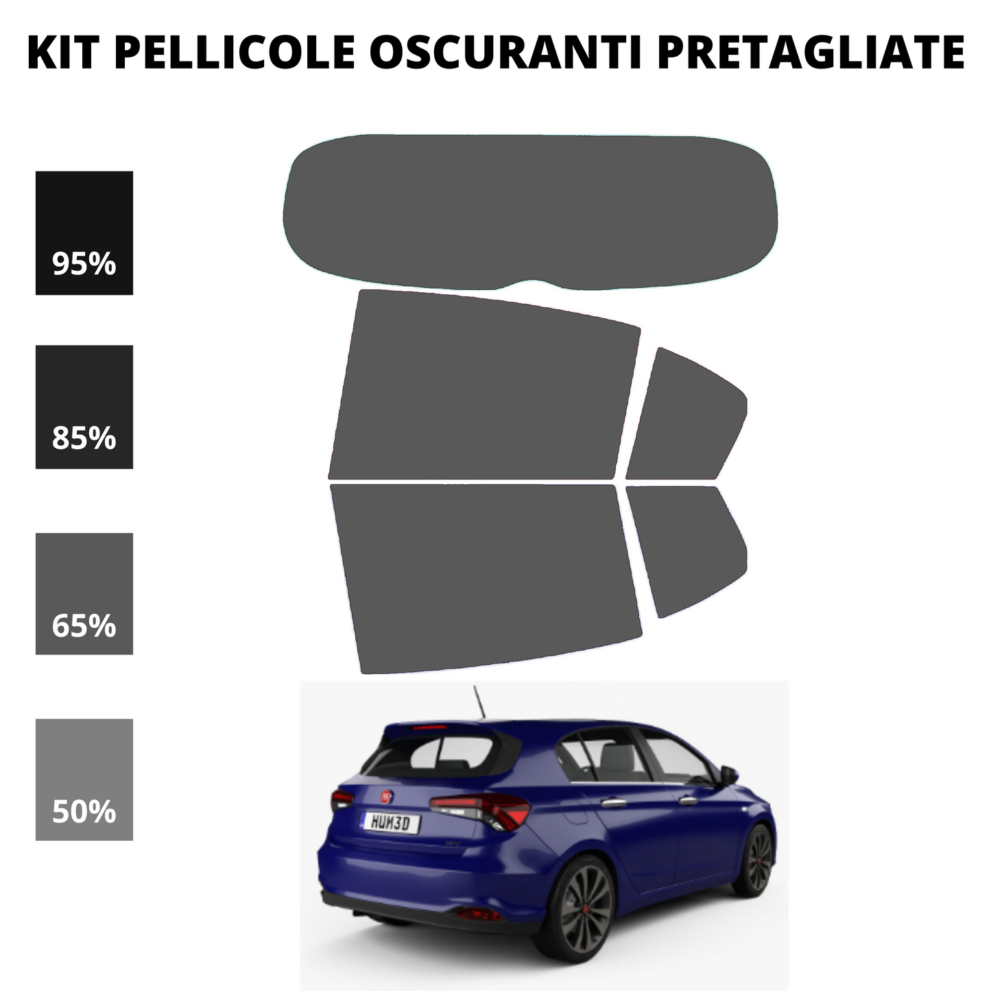 Pellicola Oscuramento Vetri Fiat Tipo 2017
