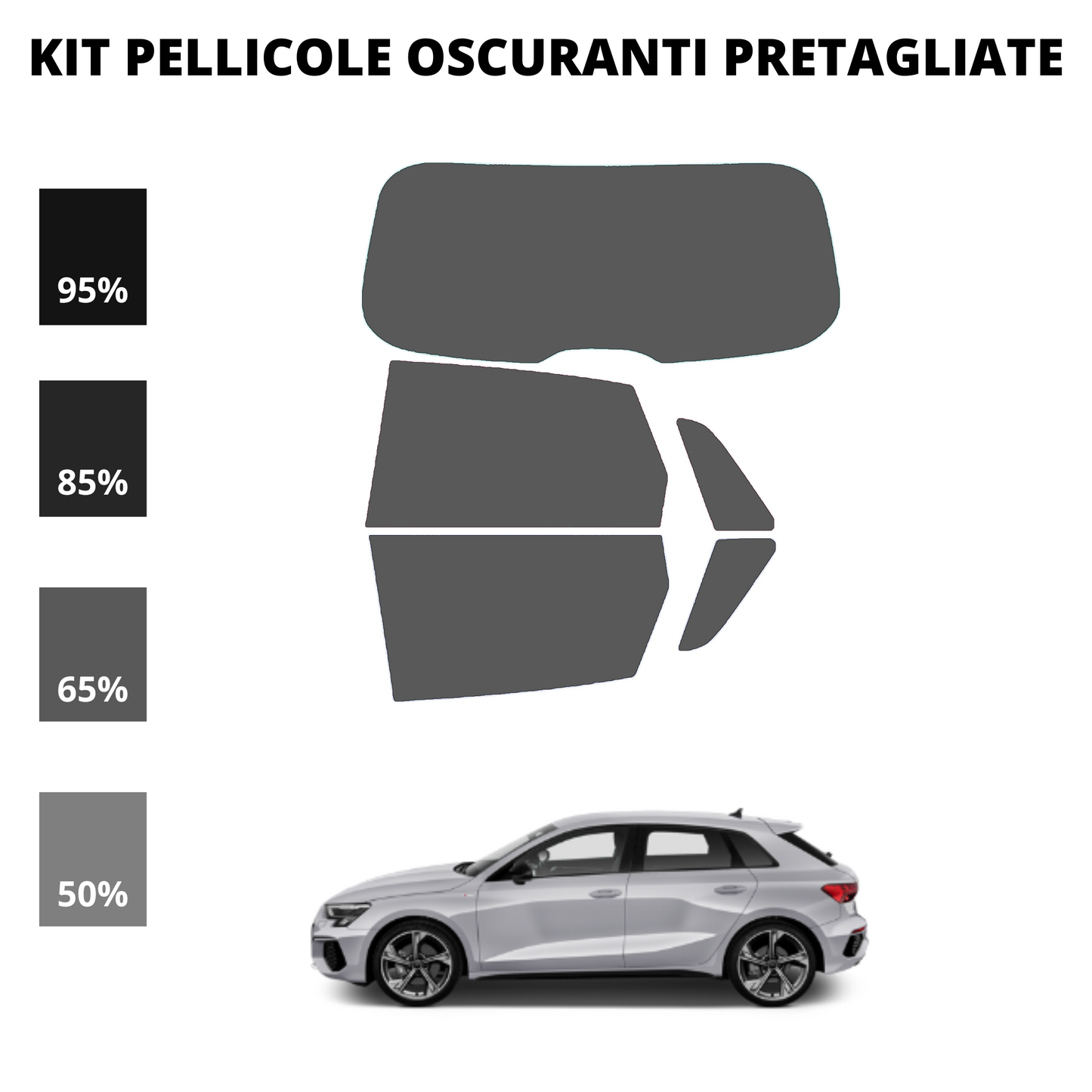 Pellicola Oscuramento Vetri Audi A3 2020