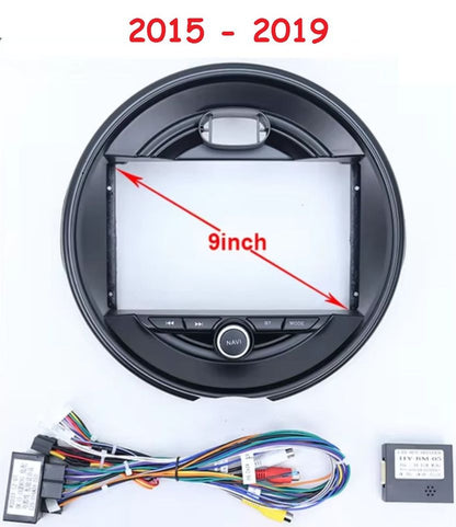 BMW Mini Cooper F55 F56 2014-2019 Autoradio 4/64 GB 9 pollici + Adattatore 9" + Canbus Box + Cablaggio Originale