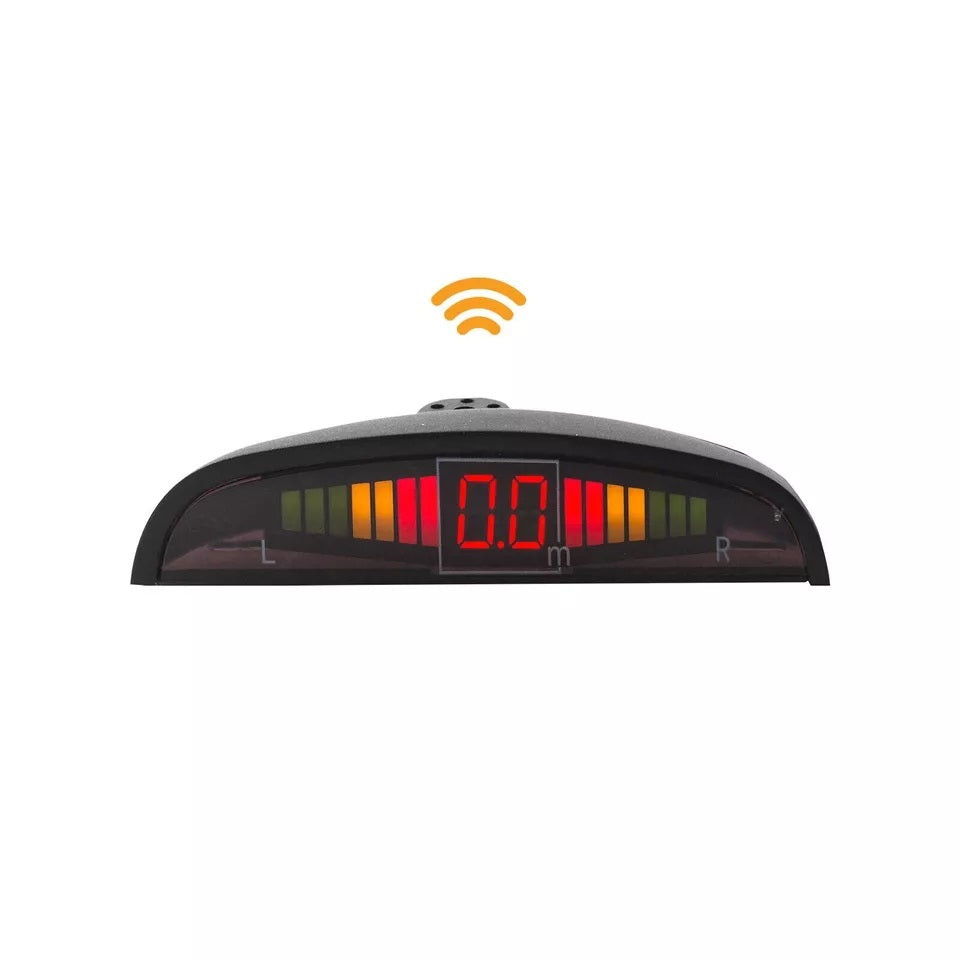 KIT 4 SENSORI DI PARCHEGGIO CON MINI DISPLAY LED SUONO FRESA NERI LED