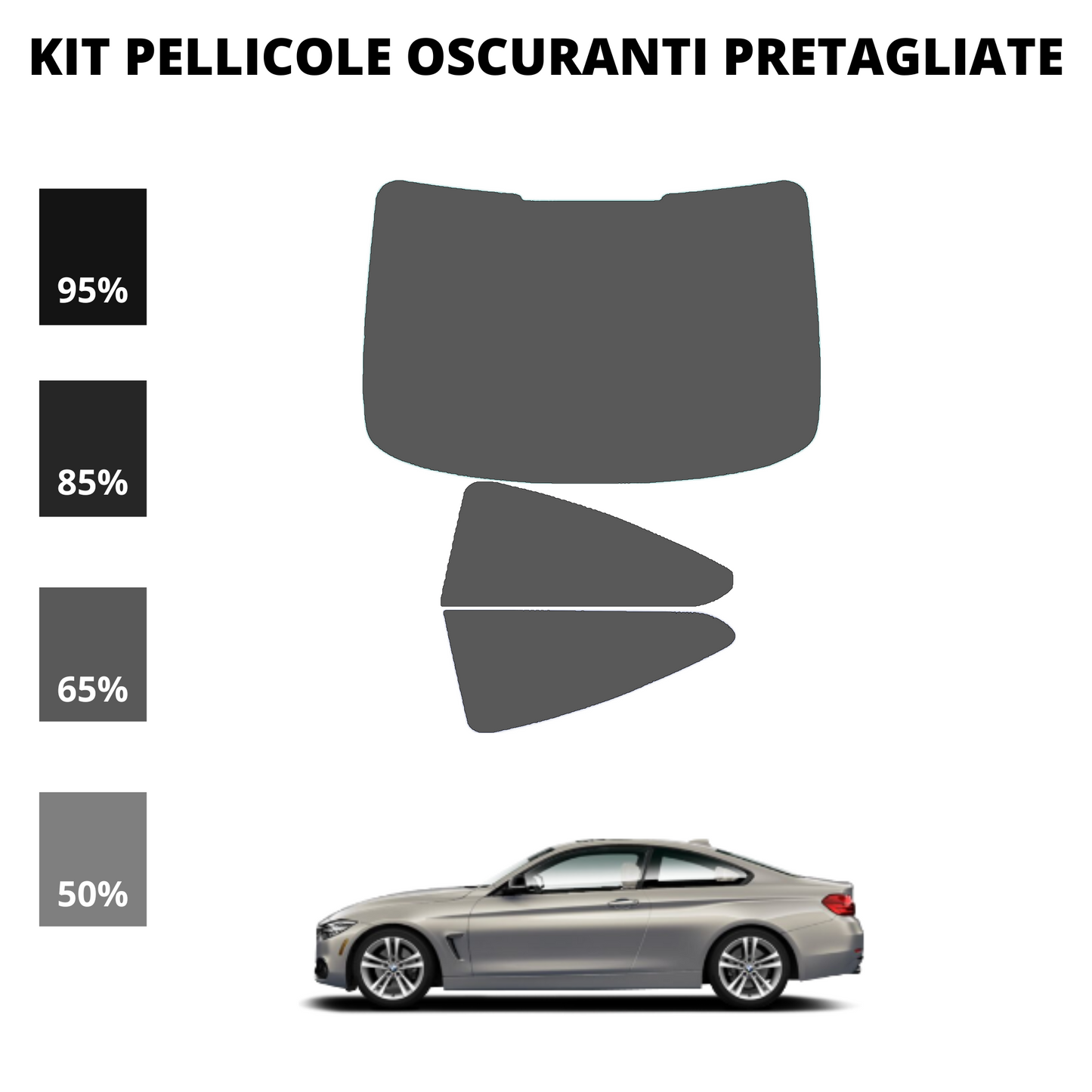Pellicola Oscuramento Vetri Bmw Serie 4 coupé F32 2013-2020