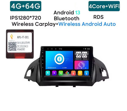 KIT Per FORD Escape Kuga C-max 2011-2018 Autoradio 2/32GB 4/64GB + Adattatore 9" + Canbus Box