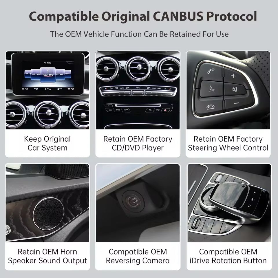 Autoradio CarPlay wireless Carplay/Android Auto da 12.3 '' / Kit Per Mercedes Benz GLA CLA GLC GLK ML W205 W176 C117  2012 - 2015