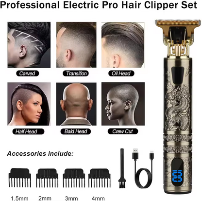 Tagliacapelli Macchinetta per Capelli Professionale Rasoio Elettrico con Display kit completo