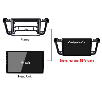 Kit Per Peugeot 508 2011-2018 Autoradio 4/64 GB + Adattatore 9" + Canbus Box Comandi al Volante